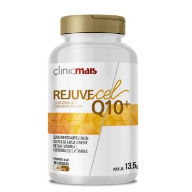 Imagem de Coenzima Q10 Com Semente De Uva Rejuvecel Q10+ 30 Cápsulas 450mg Clinicmais