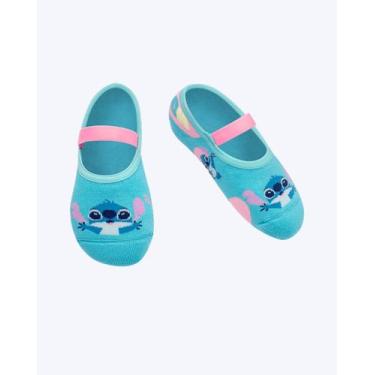 Imagem de Meia Sapatilha Antiderrapante Infantil Unissex Stitch Puket 010406437,
