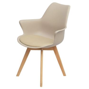 Imagem de Cadeira com Braços Joly Wood Or Design Assento Em Polipropileno Fendi Base Madeira