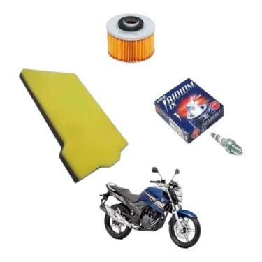 Imagem de Kit Filtro Ar Oleo Vela Iridium Lander Fazer 250 Ate 2016 - NGK