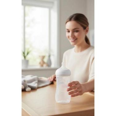 Imagem de 2x Mamadeira 330ml Silicone Pétala Bebê 6m+ Anti Cólica - Congratulati