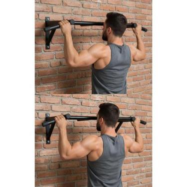 Imagem de 2x Barra Fixa Parede Fitness 250kg Treino Completo - Congratulations S