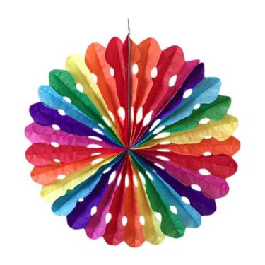 Imagem de Lanterna de Papel Festa Junina Redonda Colorida - 30cm - Extra Festas