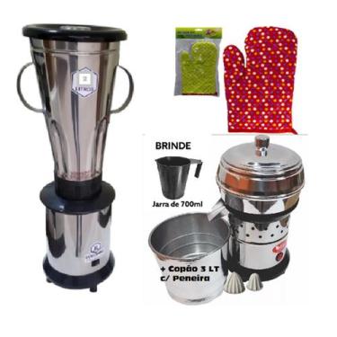 Imagem de kit Liquidificador 2lt alta rotação 220v, Extrator de Suco Laranja 500