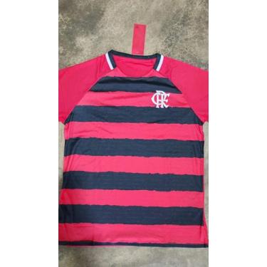 Imagem de Camiseta Flamengo Manto Adulto Dry Max Listrada com Trechos do Hino Of