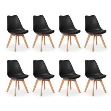 Imagem de Kit 8 Cadeiras Tendencia Leda Saarinen Estofada Moderna Sala Jantar Co