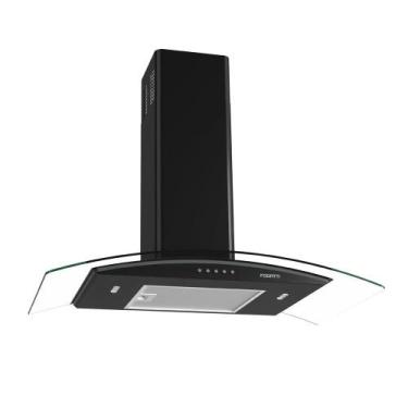 Imagem de Coifa Fogatti de Parede Clean Vidro Curvo Black 80cm, Preto, 110V