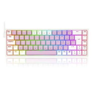 Imagem de Teclado mecanico gamer castor rgb switch brown redragon k631pw-rgb ros