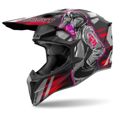 Imagem de Capacete Motocros Airoh Wraap Cyber Vermelho Trilha Off Road, Vermelho