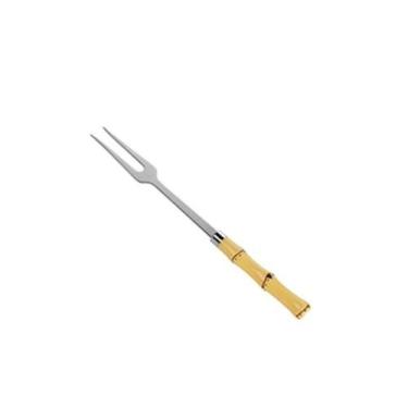 Imagem de Garfo Espeto p/Churrasco de Aço Inox c/Cabo Plástico Bambu - Lyor
