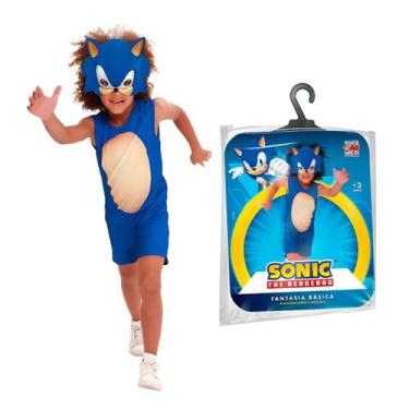 Imagem de Fantasia Infantil Sonic Cosplay Premium Menino Com Máscara De Luxo - -