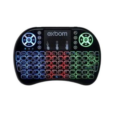 Imagem de mini teclado sen fio com led para smart tv box recarrecavel - backlit 