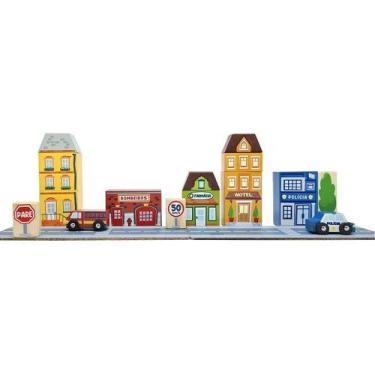 Imagem de Blocos de Montar Cidade Bombeiro/Farmácia/Hotel/Polícia - Newart Toys