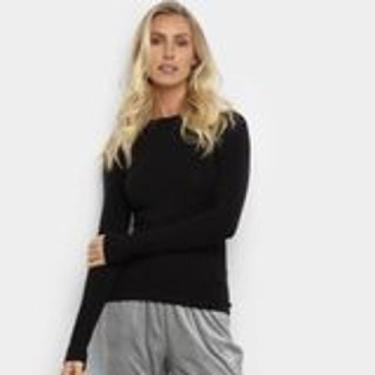 Imagem de Blusa Hering Básica Manga Longa Feminina, Preto, P