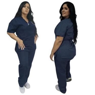 Imagem de Scrub pijama hospitalar diversas cores - GLMED, AZUL MARINHO, XG