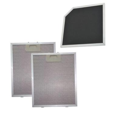 Imagem de Kit Filtro Coifa Fischer Talent 90cm  2 Alumínio + 1 Carvão PEÇAS ORIG