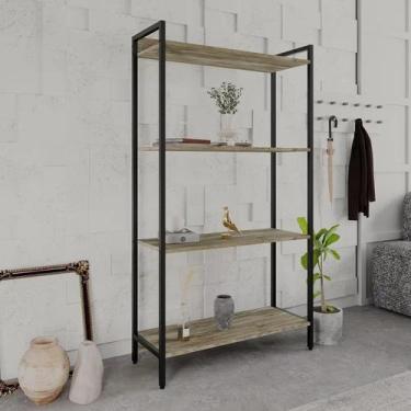Imagem de Estante de Livros Industrial Aço 80CMX146CM Multiuso 4 Prateleiras Act