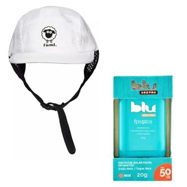 Imagem de Kit Boné Farms Surf + Protetor Solar Blu Proteção UV, Branco, G