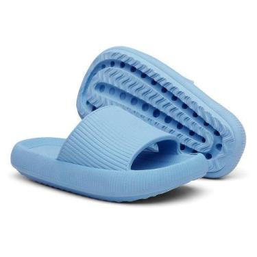 Imagem de Chinelo Slide Feminino Nuvem Super Macio E Antiderrapante Azul - Calça