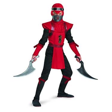 Imagem de Fantasia infantil Ninja de luxo da Red Viper, Vermelho, Medium