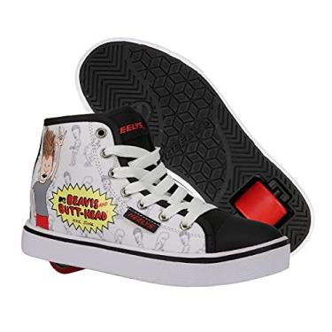 Imagem de HEELYS Tênis de skate feminino Pro 20 Prints Wheels, Branco/preto, 4 Big Kid