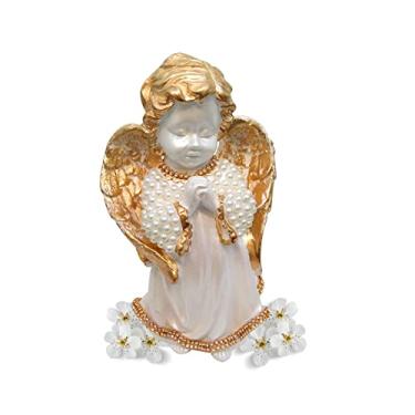 Imagem de Escultura Imagem Santo Anjo Da Guarda Bebe Branco Perola