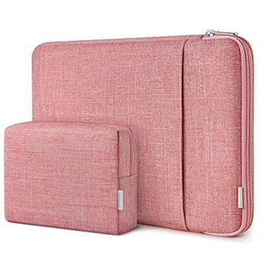 Imagem de Inateck Bolsa para laptop de proteção de 360° com bolsa de acessórios, compatível com MacBook Air/Pro M4 M3 M2 M1 2016-2025 de 13 polegadas, vermelha