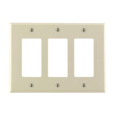 Imagem de Leviton 80611-A 3 entradas Decora/GFCI placa de parede, amêndoa