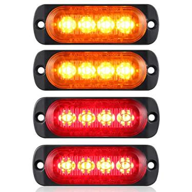 Imagem de Caixa de alumínio vermelha e âmbar, lâmpada de liberação de LED para reboque dianteiro, luz indicadora lateral traseira, compatível com DOT AT-HAIHAN iluminação de montagem de superfície à prova d'água para caminhão trator motocicleta Van RV