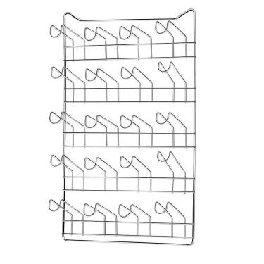 Imagem de Escorredor de Copos Suspenso 20 Lugares Parede Aço Inox Organizar Louça Cozinha Vertical Prático