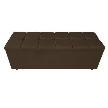 Imagem de Calçadeira Estofada Manchester 140 Cm Casal Suede Marrom