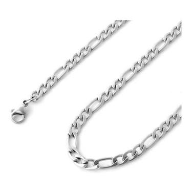 Imagem de Cordão Corrente Masculina 60Cm 8Mm Elo 3 Por 1 Aço Inox 316L