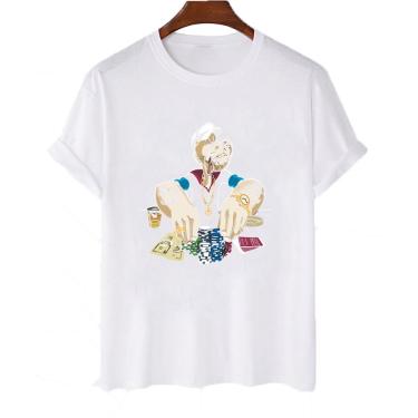 Imagem de Camiseta feminina algodao Popeye Jogando Poker desenho