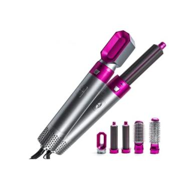 Imagem de 5 em 1 pente de ar quente multifuncional pente alisador modelador de cabelo secador condicionador