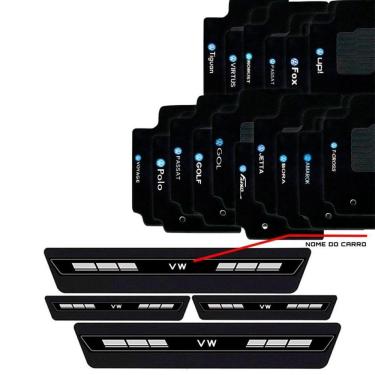 Imagem de Tapete Carpete Bordado + Soleira Vw Escolha o Carro