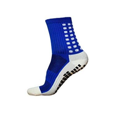 Imagem de Meia Esportiva Antiderrapante Cano Alto Veste do 34 ao 45 masculinas de futebol Meias longas atléticas Meias absorventes esportivas para basquete, futebol, voleibol, corrida, caminhada