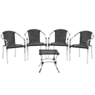 Cadeiras Para Varanda Kit 2 Cadeiras E Mesa De Centro De Junco Almofadada