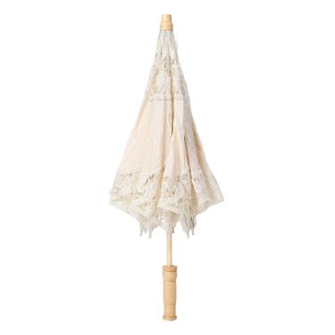Imagem de Bordado de Renda, Vensans Feito à Mão Flor Fotografia Guarda-sol Guarda-sol Noiva Noiva(L-beige)