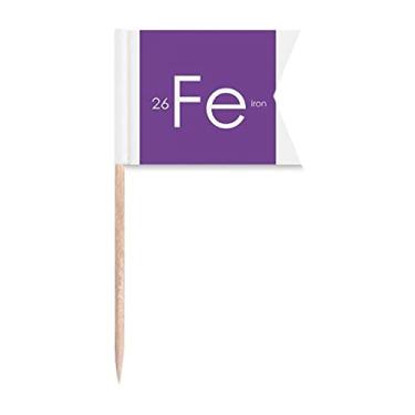 Imagem de Elementos Químicos Mesa de Período Metais de Transição Ferro Fe Bandeiras de Palito de Dente Marcação para Bolo Festa Prato de Queijo