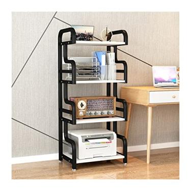 Imagem de KIZQYN Suporte de impressora para casa rack de impressora prateleira de chão mesa copiadora de escritório rack de armazenamento multicamadas tipo agulha impressora de mesa (cor: H-4 camada)