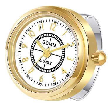 Imagem de Lancardo 1 a 3 Pacote de Relógio Anel Elegante para Mulheres e Homens Relógio Analógico de Quartzo Mostrador Branco Numerais Arábicos Ajustável Ouro Prata Rosa Relógio de Dedo, Dourado