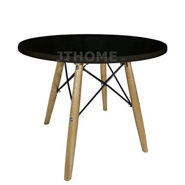 Imagem de Mesa Redonda Infantil Eiffel Charles Eames Mesinha Canto Lateral (Preto)