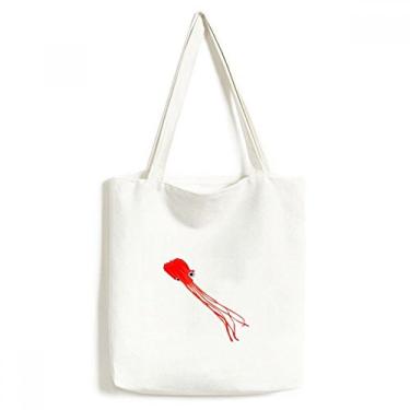 Imagem de Bolsa de lona tradicional chinesa com estampa de polvo de pipa sacola de compras casual