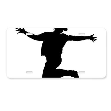 Imagem de DIYthinker Placa de licença de educação física pulando esportes decoração de carro acessório de aço inoxidável
