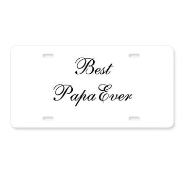 Imagem de DIYthinker Etiqueta de aço inoxidável para decoração de placa de licença Best Papa Ever
