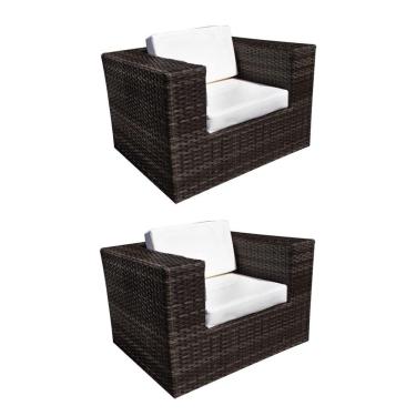 Imagem de Kit 2 Poltronas Quadradas em Junco Copacabana - Café