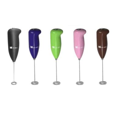 Imagem de Rhayner Mini Mixer Misturador Batedor Elétrico de Bebidas Com Base Leite Capuccin Café Ovos Whey Shake Inox Portatil Multiuso Pilha Liquidificador Copo Cores sortidas