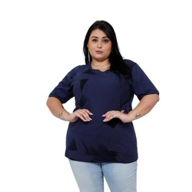 Imagem de 1 Camiseta Feminina Yara - Camiseta Feminina Oversized Estampa Sortida Plus Size GAP Azul Marinho Tamanho:G3