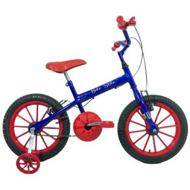 Imagem de Bicicleta Infantil Passeio Aro 16 Com Rodinhas Masculina Azul - Wendy