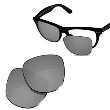 Imagem de Glintbay Lentes de óculos de sol de substituição 100% precisas para Ray-Ban RB2140-54 - Espelhado prateado metálico polarizado